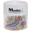 Round Paper Clip Dispenser w/ 80 Assorted Colored Paper Clips
